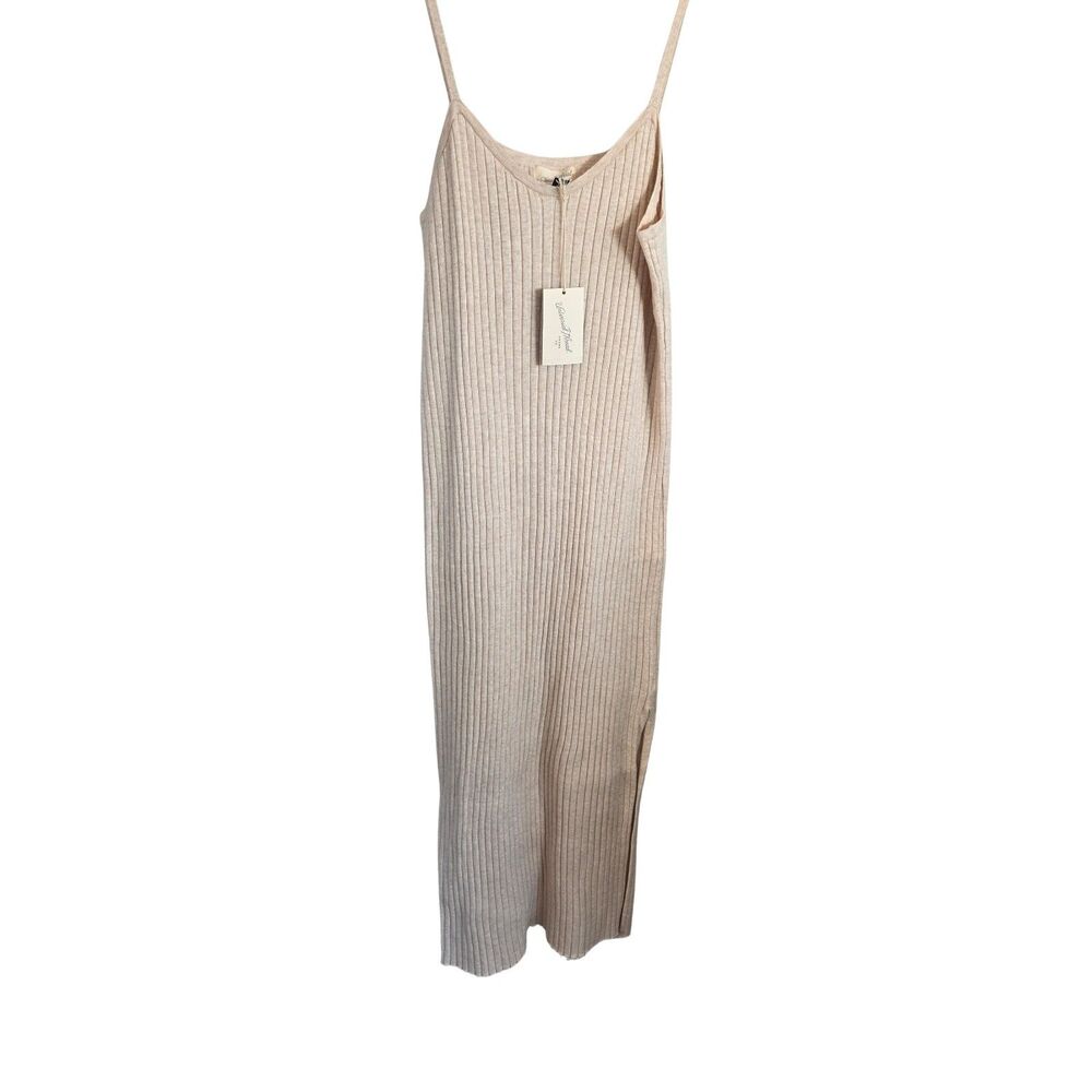 Universal Thread Ribbed Cami Maxi Dress XL Cream Beige Knit NWT Minimalist